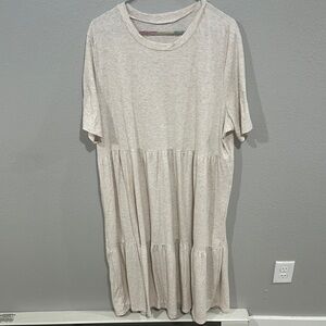 Casual Cream Short Sleeve Dress